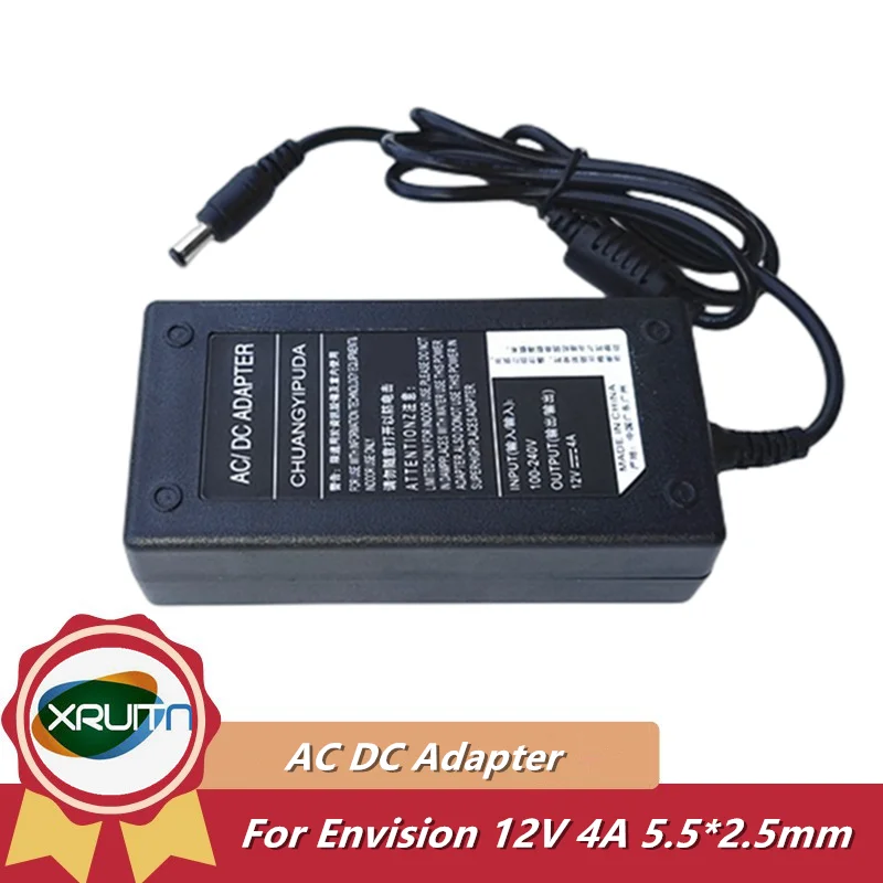 

12V 4A 3.75A AC Adapter Power Supply for Envision H173K TFT1780 P2080L P2279WDLI EN-5200 EN7100S EN-8100E EN-9110 LCD Monitor