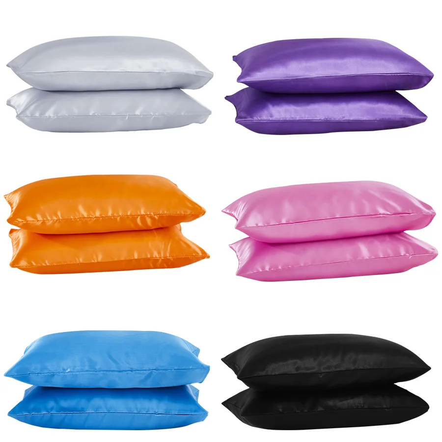 Silky Satin Skin Care Hair Anti Pillow Case Queen King Full Size Pillow Cover satin pillowcase