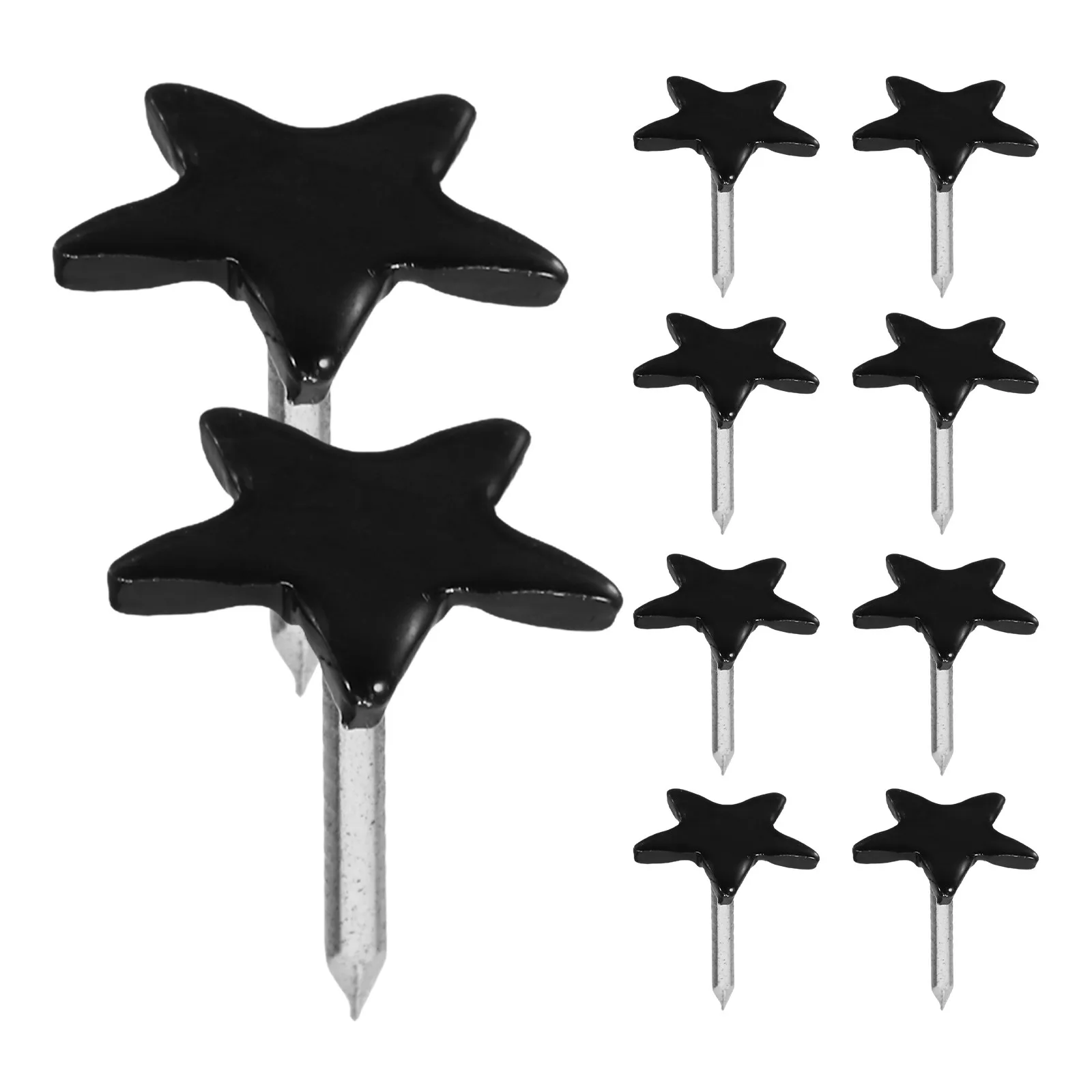 100개 별 모양 금속 플랫 헤드 푸시핀 장 코르크 보드 게시판 사진 벽 지도 핀