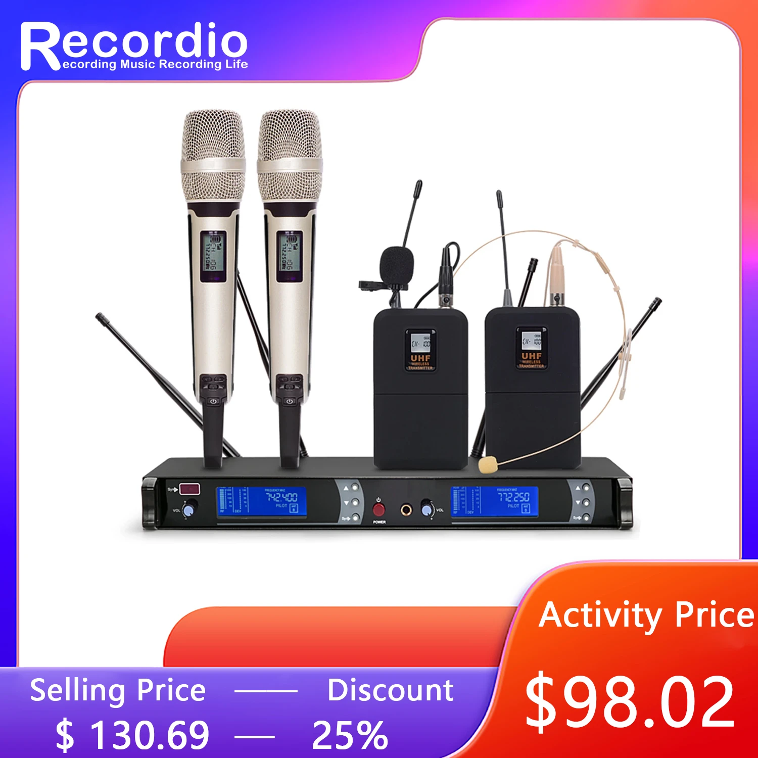 Gaw 9000トップ販売グリーンオーディオkareokeためmicrofonoワイヤレスプロuhfワイヤレスマイク マイクロフォン Aliexpress
