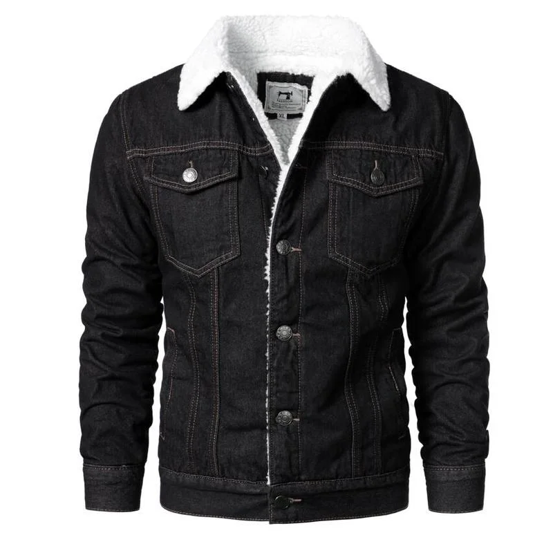 Men Light Blue Denim Jackets Slim Casual Denim Coats New Male High Quality Cotton Thicker Winter Jean Jackets Warm Coats XS-6XL 5