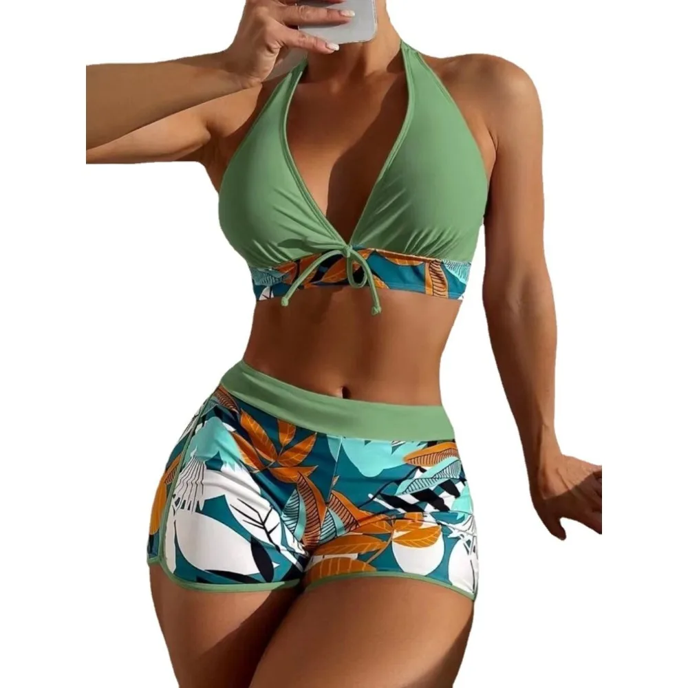 

2024 Ladies 2 Pecs Bathing Suit with Print Flowers Swimsuit Bikini Women Fashion and Sexy Style