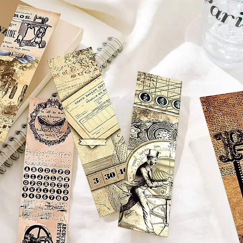30pcs vintage nostalgic bookmarks students reading books labeling office supplies page markers cards decoration DIY message card