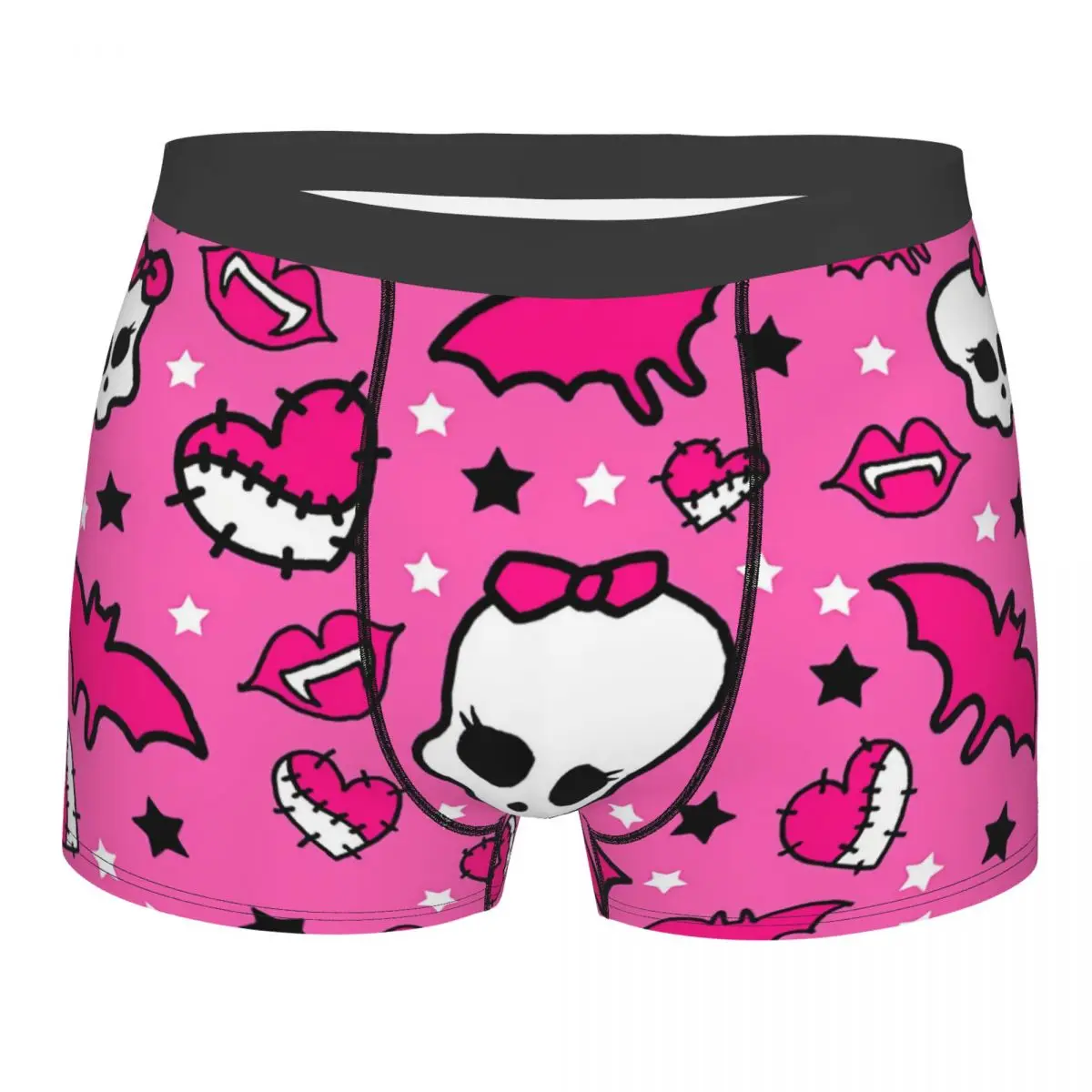 Pink Pattern Monster High Doll Underpants Breathbale Panties Man Underwear Ventilate Shorts Boxer Briefs Polyester fashion solid color low waist underwear shorts soft pink panties for pregnant women plus size maternity briefs clothing