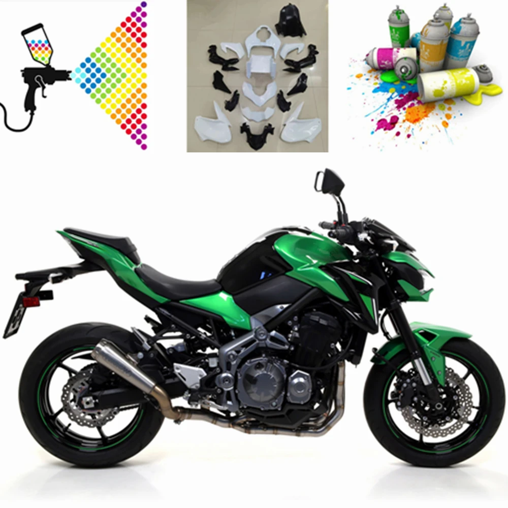 

Motorcycle For Z900 2017-2018-2019 Full Fairing Kit Injection Cowling Customize Bodywork Accessories Green black print