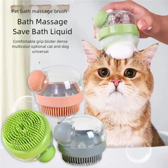 Pet Bath Brush With Soap Dispenser Pet Grooming Tool For Dogs Cats Pet Shower Brush With Massage Function For Pet Grooming Pet Bath Brush With Soap Dispenser Pet Grooming Tool For Dogs Cats Pet Shower Brush With Massage Function For Pet Grooming