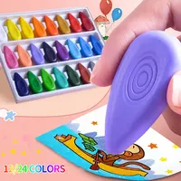 12/24 Colors/Set Drop Shape Crayons Non Dirty Hand Washable Safe Non-Toxic Pen for Kids Baby Toddler Gift Early Education Tools 2