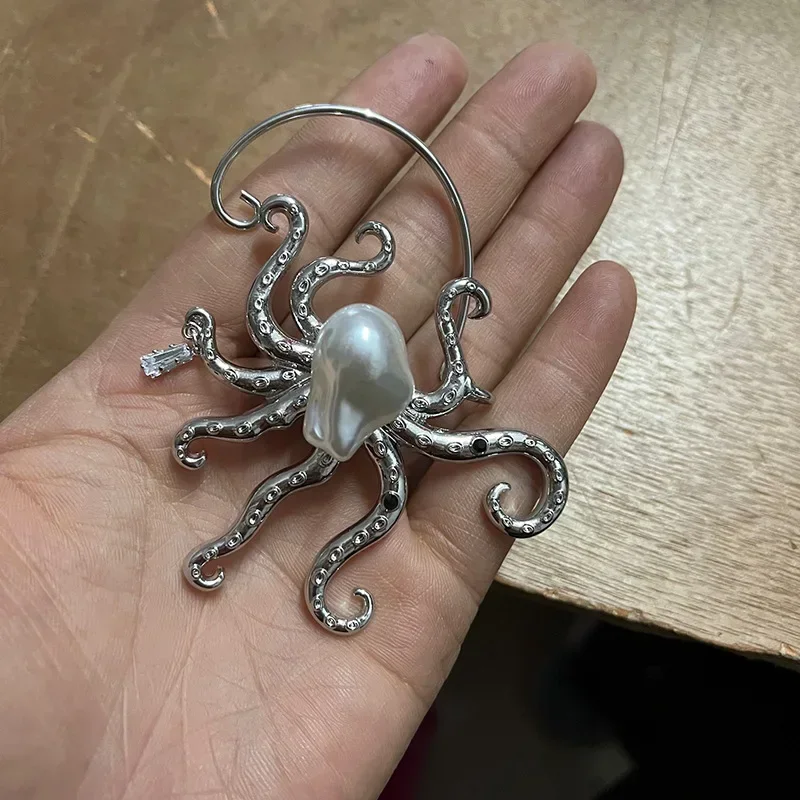Big Baroque Pearl Octopus Earring Jacket