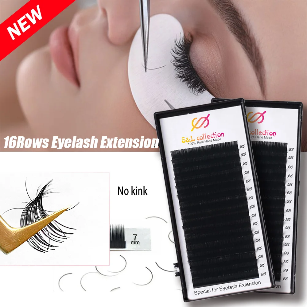 

2box 16rows/case 8-25mm CD Curl Eyelashes Extension Lashes Individual Eyelash Extension Classic Lash Trays FREE logo Wholesale