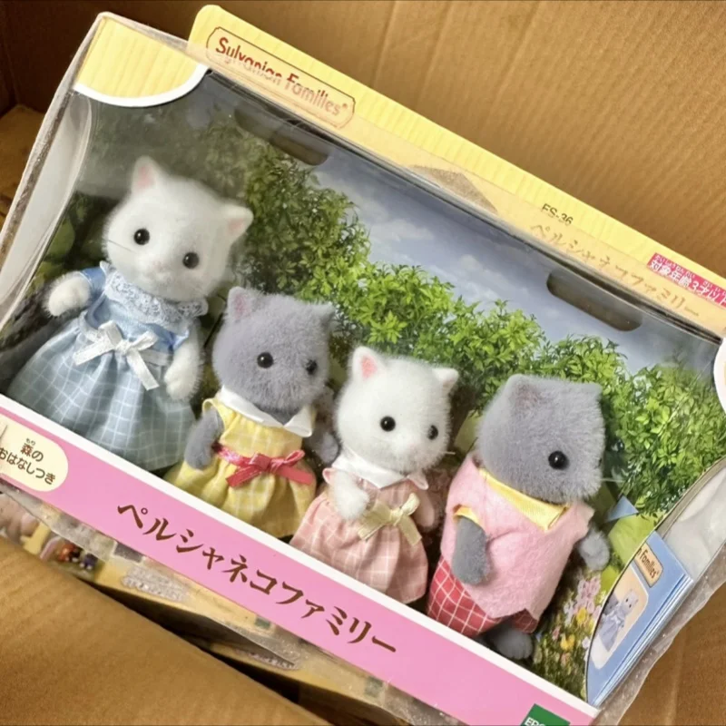 Original Sylvanian Families Anime Girl Persian Cat Family Series Figure Furniture Set Pvc Statue Model Doll Toys Gifts 5