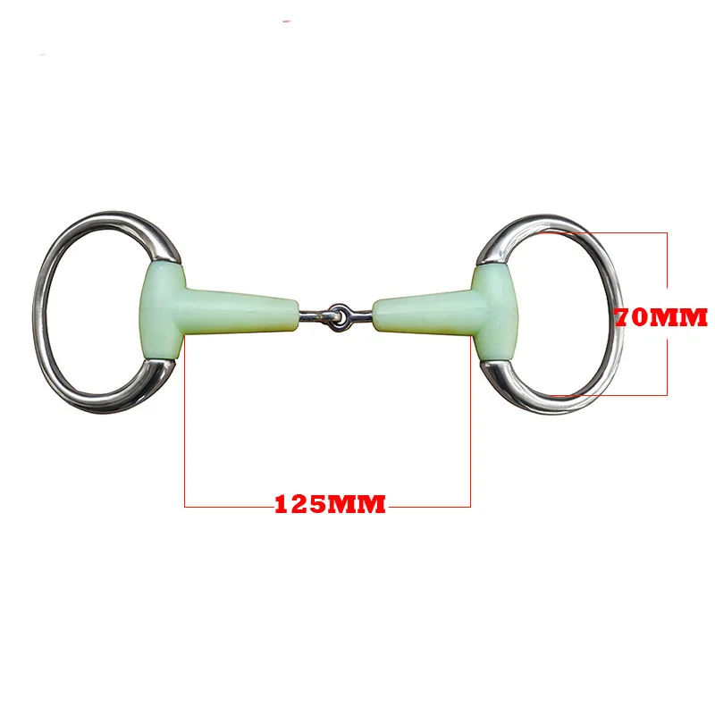 125/127/130mm Horse Gag eggbutt Apple bit Snaffle Bite Stainless Steel Loose Oval Link Mouthpiece Training Equestrian Equipment 2