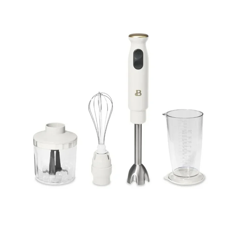 

Beautiful 2-Speed Immersion Blender with Chopper & Measuring Cup, White Icing by Drew Barrymore