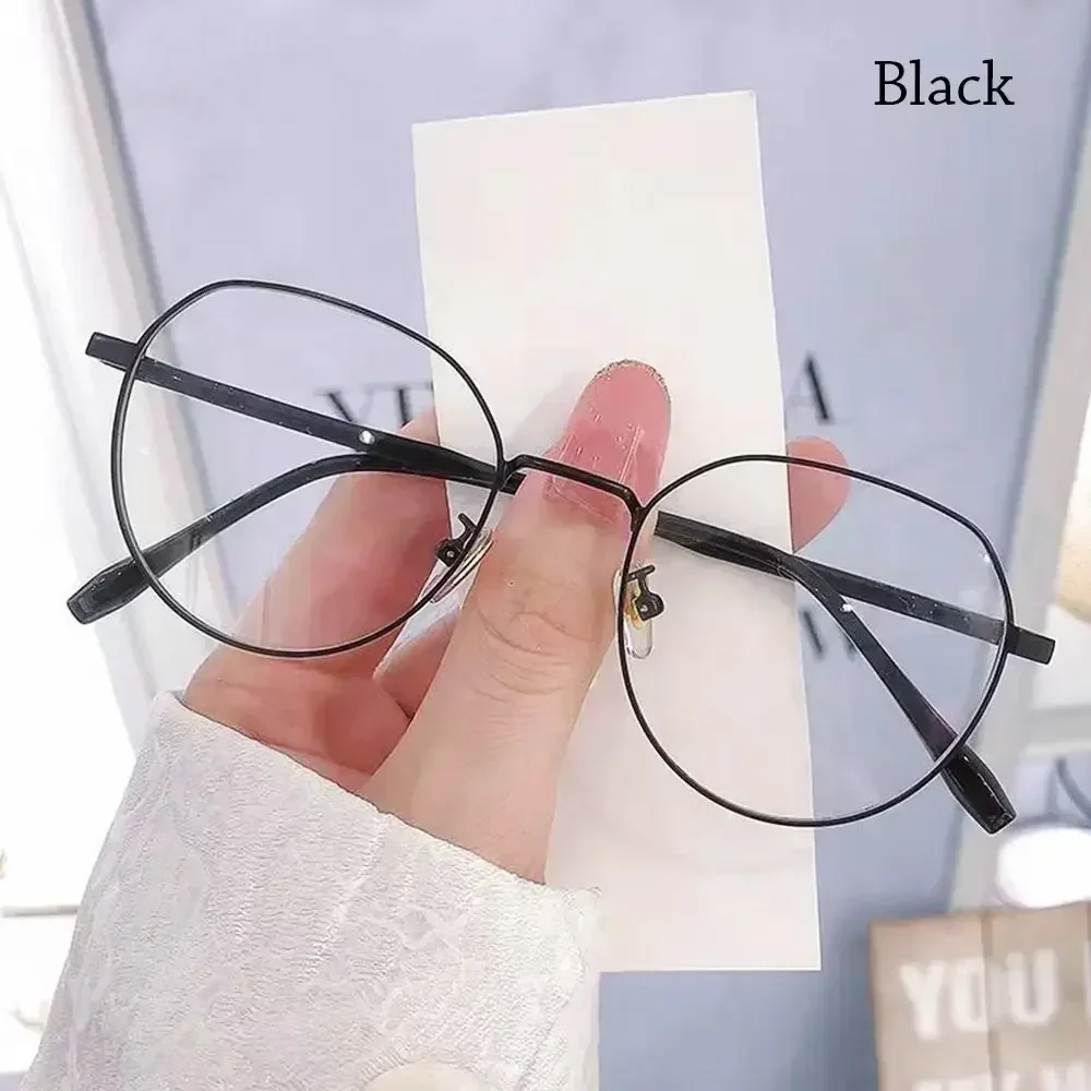Retro Chic Anti-Blue Light Oval Metal Frame Designer Glasses