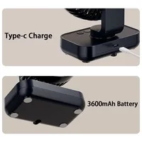 Ventilateur de Table Portable type-c Rechargeable 4 vitesses bureau USB ventilateur de refroidissement sans fil oscillant ventilateur mural suspendu 90 °   Degrés de réglage 4