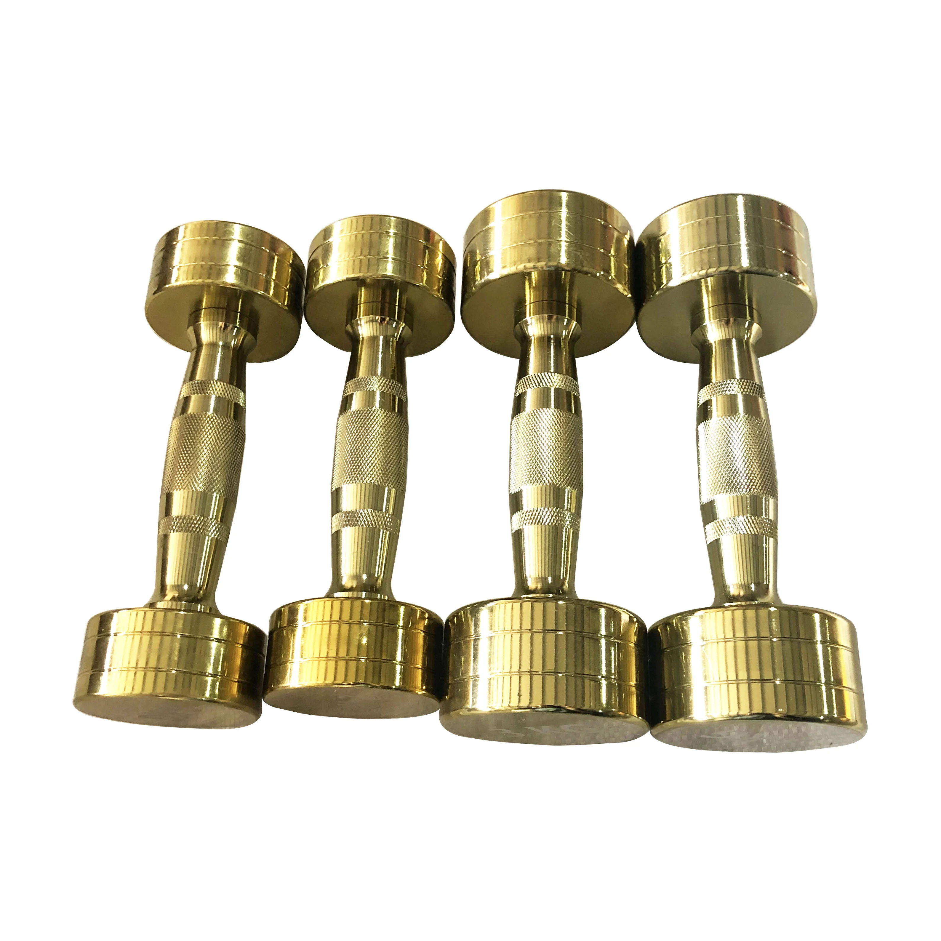 high quality gold dumbbells home gym equipment dumbbells