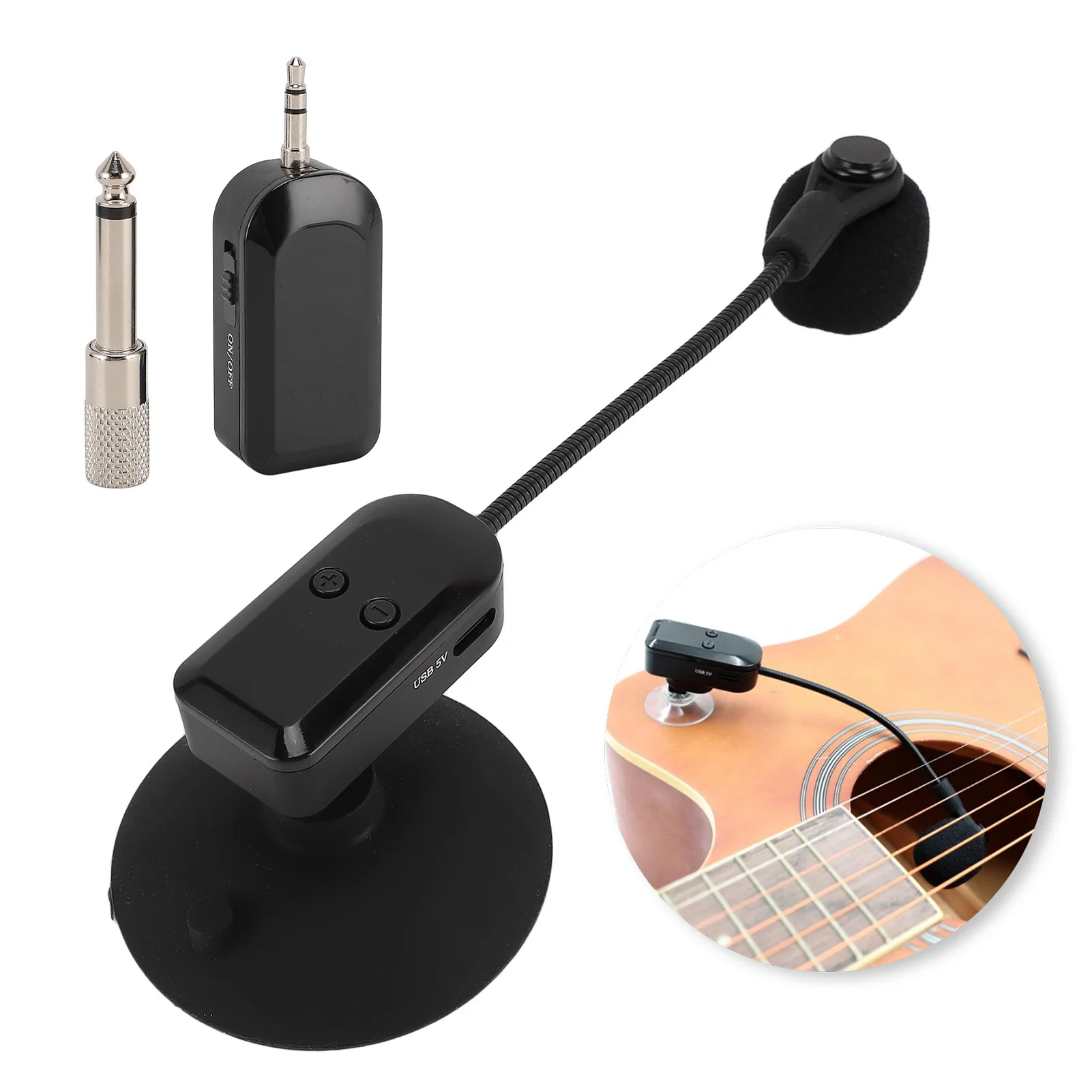 2.4G Wireless Instrument Microphone Pickup System for Guitar Violin Accordion Cello Zither Lute Stage Performance new