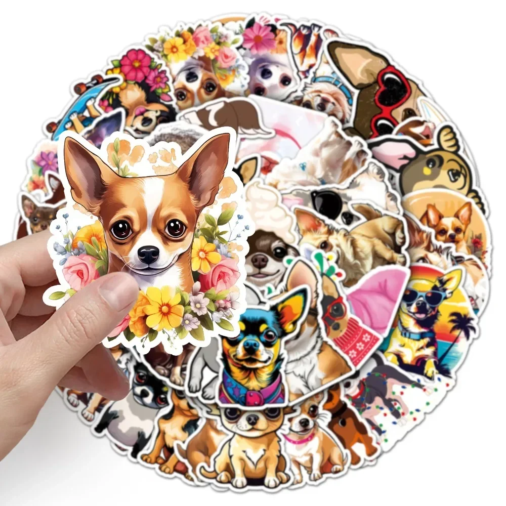 Dog Stickers 10/50Pcs Funny Animal Pet Dog Chihuahua Stickers for DIY Laptop Phone Travel Luggage Water Bottle Scrapbook Decal Kids Toy