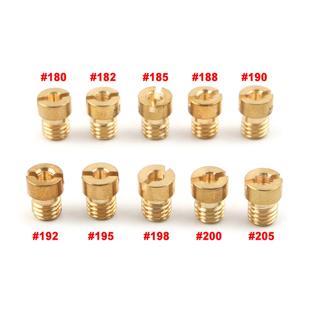 

10Pcs 180 182 185 188 190 192 195 198 200 205 Main Jets Carburetor for PWK Keihin OKO CVK NSR