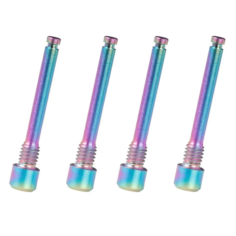 

4X M4 Titanium Bolts For Bicycle Disc Brake Pad Threaded Pin Inserts Screw For XT R XT Dazzle Color