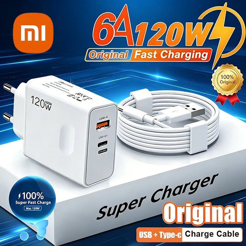 Xiaomi 120W Original Phone Charger Turbo Fast Charge PD USB 2 In 1 Charger 2Ports Fast Charging For Xiaomi Huawei iPhone Samsung 1 Xiaomi 120W Original Phone Charger Turbo Fast Charge PD USB 2 In 1 Charger 2Ports Fast Charging For Xiaomi Huawei iPhone Samsung 1