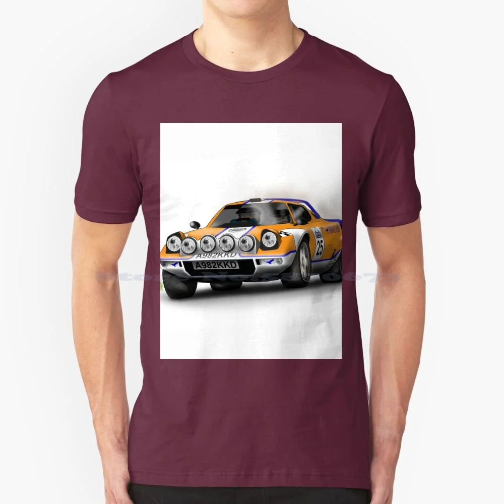 Johns Stratos 2 T Shirt 100% Cotone Tee Lancia Stratos Group B Historic Rallying Rally Orange Rally Car Motorsport Motor Racing