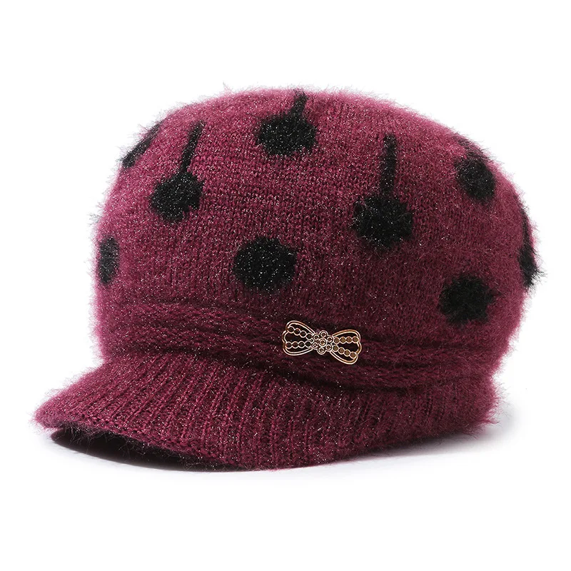 

In the new, the old hat mother autumn winter knitting hat grandmother lantern cap cap add wool warm wind old woman