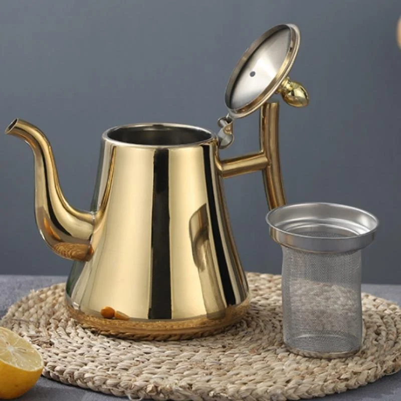 Practical New Thickening Stainless Steel Teapot Pot Kettle Hotel Restaurant Household Induction Cook Flower Tea Pot Coffee Jug