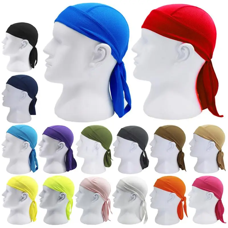 

New Quick Dry Pure Cycling Durag Head Scarf Summer Men Running Riding Bandana Headscarf Ciclismo Pirate Cap Headband
