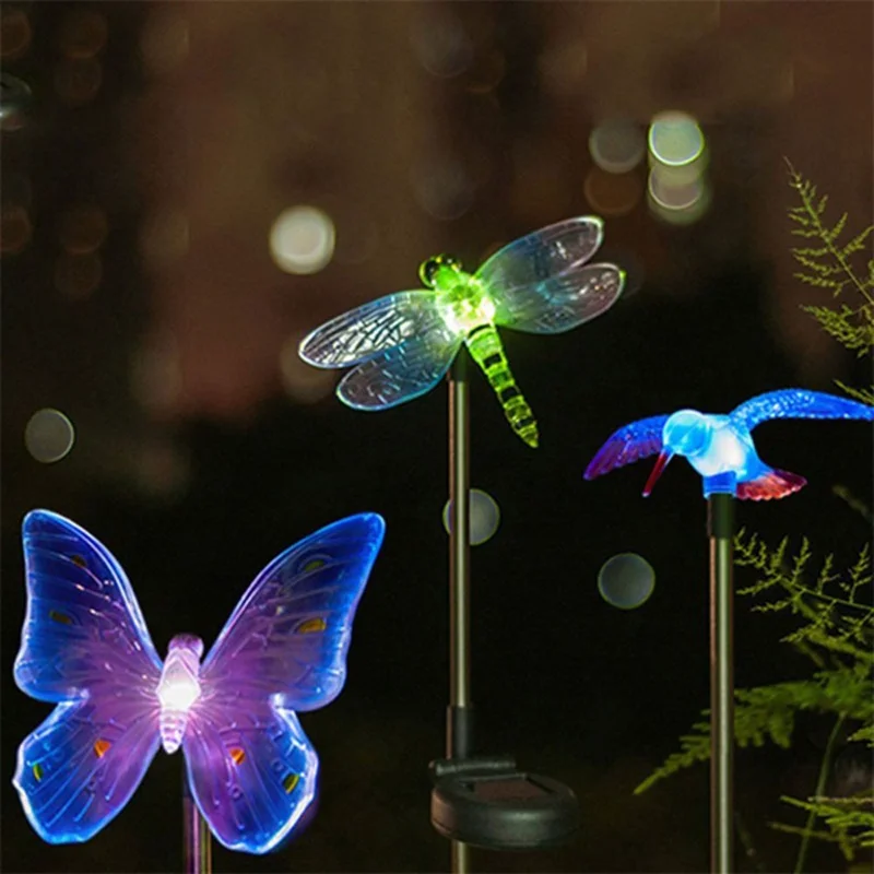 

Solar Lights Outdoor Butterfly Dragonfly Lights Stake Lights Outdoor Color Changing Lights Courtyard Landscape Garden Decoration