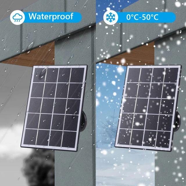 20W 5V Solar Panel Charger 9.8Ft Charging Cable Portable Solar Panels for Ring Video Doorbell 4/3/3 Plus/2 Camera Charger 4