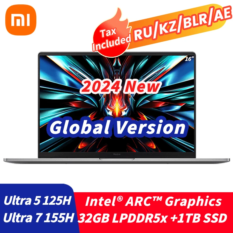 2024 Xiaomi Redmi Book Pro 16 Laptop Intel Core Ultra 7 155H/5 125H Arc Graphics 32G Ddr5 + 1Tb Ssd Notebook 16 "3.1K 165Hz Pc Nuovo