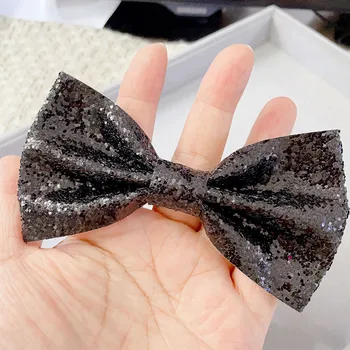 Moda lucido paillette paillettes papillon danza bowknot regolabile abito da uomo bavero fiori decorazione collo cravatta per uomo donna 1