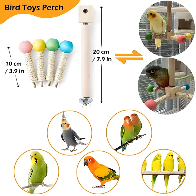 Wood Bird Perch & Exercise Wheel 4