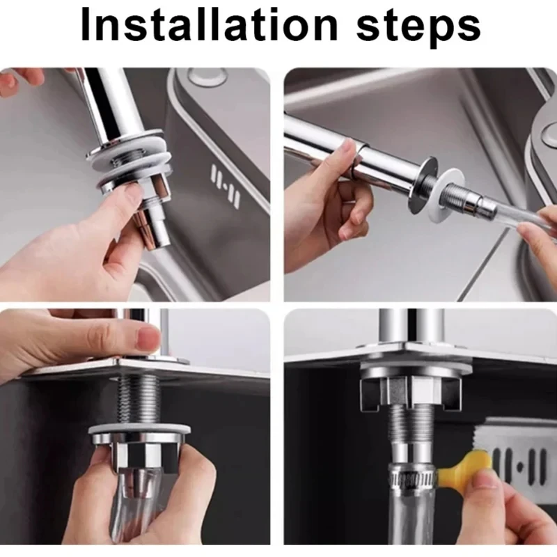 Upgraded Kitchen Sink Soap Dispenser Extended Tube Pump Dispenser Sink Countertop installation for Detergent and Hand Sanitizer 4