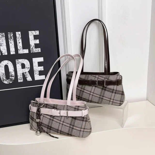 Nouveau sac à main Boho sac à bandoulière cloche pendentif léger sac fourre-tout Plaid femmes sac femmes 1