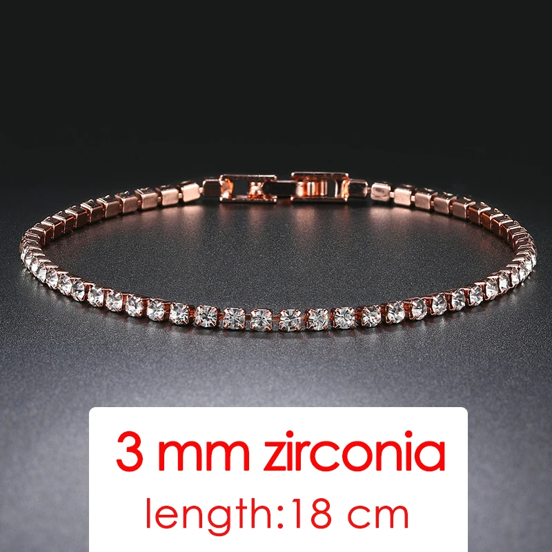 Rose Gold Cubic Zirconia Tennis Bracelet - Elegant Fashion Jewelry Gift