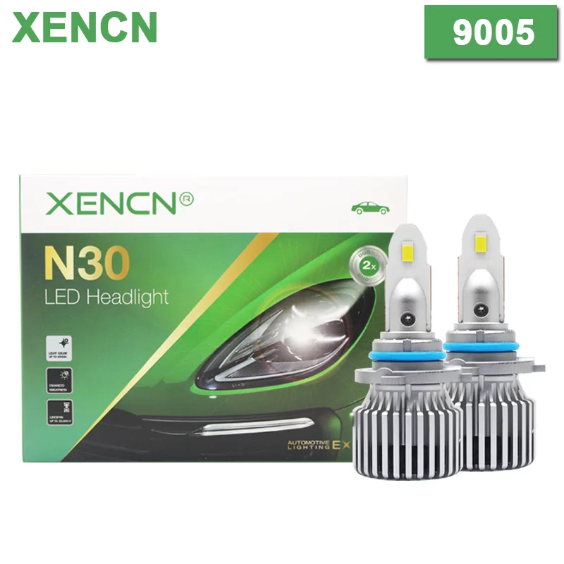 

XENCN LED HB3 9005 N30 High Lumen 6000LM Car Light 6500K White High-Watt 60W LED Head Lamp 12V P20d OEM Quality Bulbs, Pair