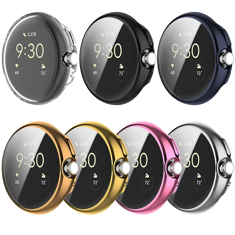 Plating Class Case Watch Screen Protector Case Watch Accessories Watch Screen Protector Watch Protective Case Watch Cover For Google Pixel Watch 3 2 1 Tempered Glass Full Coverage Screen Protector Smart Watch Shell