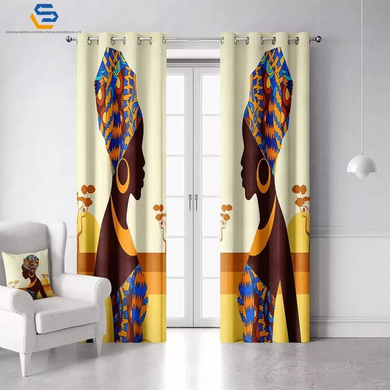 QDshensuli Hot Sale Latest Design Home Decoration Modern Style Cotton Material Living Room Door Curtains at Wholesale Price 4