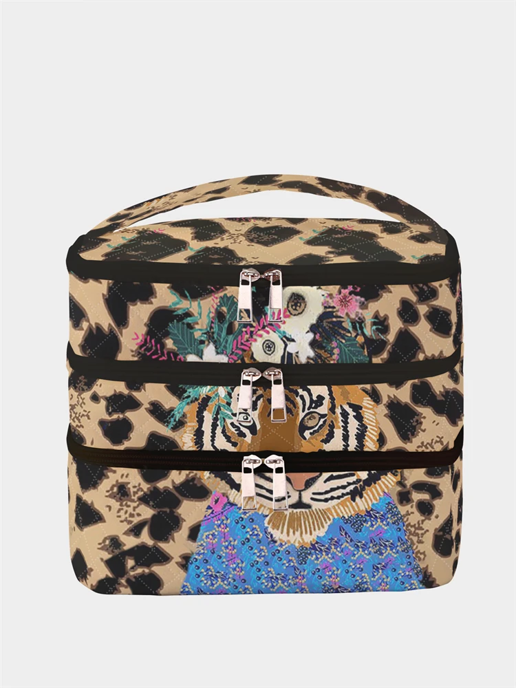 1Pc, Tiger Pattern 3-Layer Cosmetic Bag, Multi-Functional Cosmetic Management Bag, Bathtub Shower, Wallet, Portable Cosmetics, Lipstick, Brush, Skin Care Organizer 1Pc, Starry Sky Pattern 3-Layer Cosmetic Bag, Multi-Functional Cosmetic Management Bag, Bathtub Shower, Wallet, Portable Cosmetics, Lipstick, Brush, Skin Care Organizer