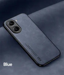 Luxury Magnetic Leather Soft Phone Case - Premium Back Cover for a Sleek and Stylish Look (Blue)