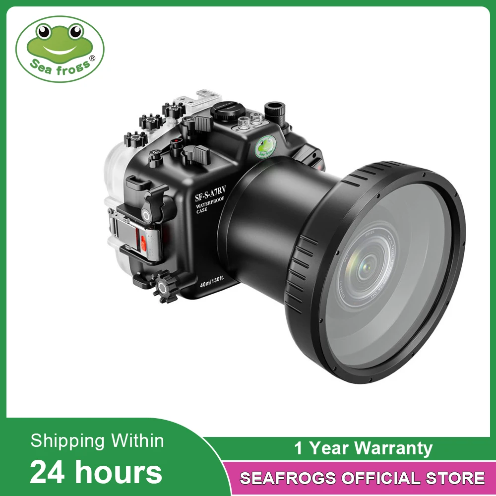 Seafrogs 40M/130Ft Custodia Da Immersione Impermeabile Per Sony A7R V Con Porta Piatta Standrad Fl100/Fl1545/ Fl1655