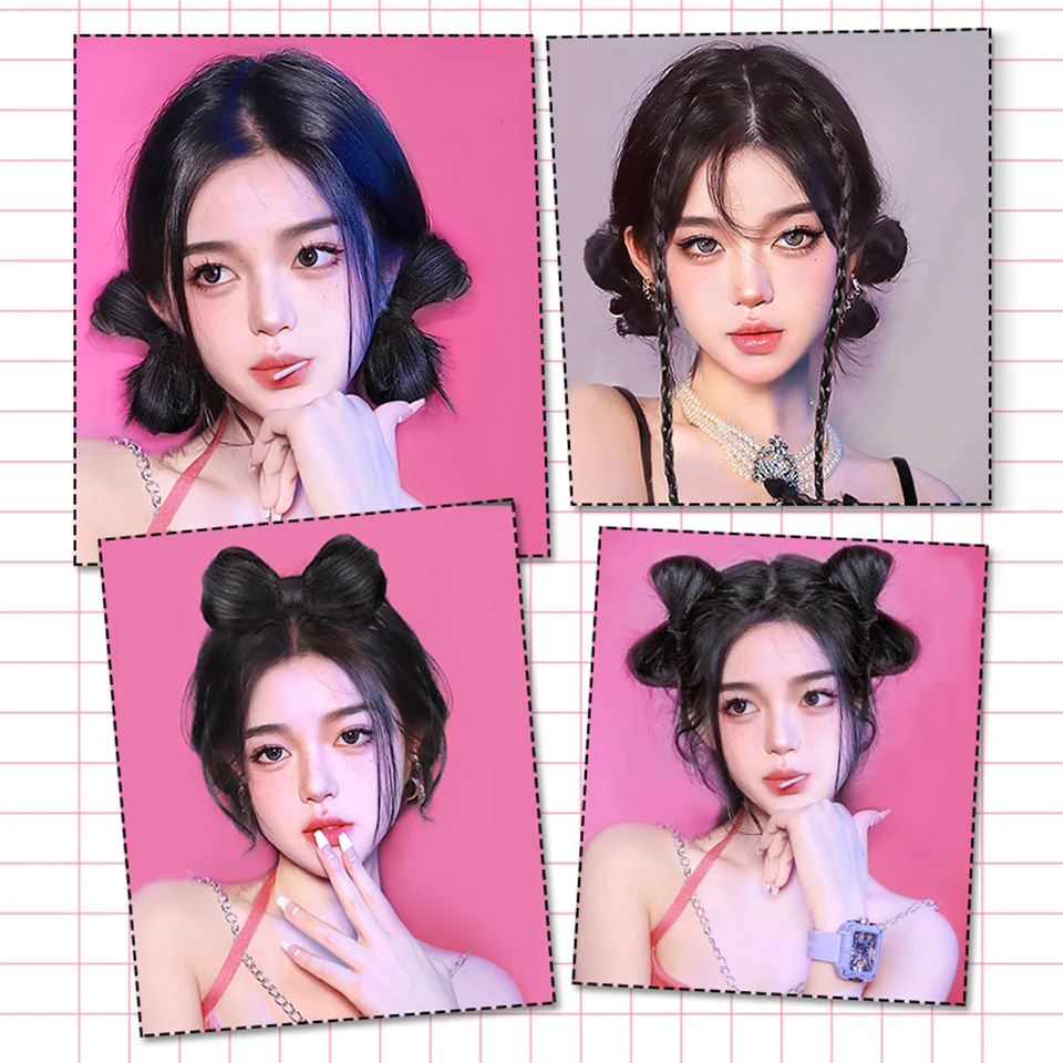 Synthetic Hair Wig for Women Natural Straight Updo Hairpiece