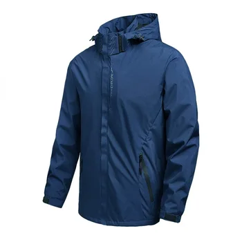 Men's Waterproof Rain Jacket Lightweight Outer Hooded Outdoor Raincoat Hiking Windproof Jacket Climbing Outdoor Jackets 8