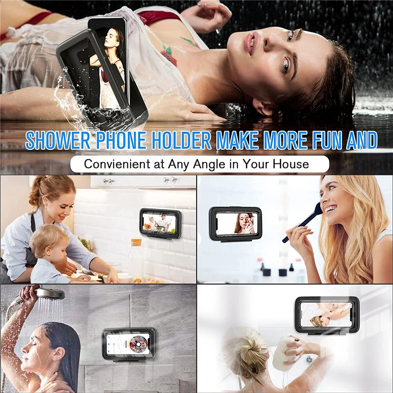 480 Rotation Waterproof Bathroom Shower Holder Box Phone Case for - Main Image