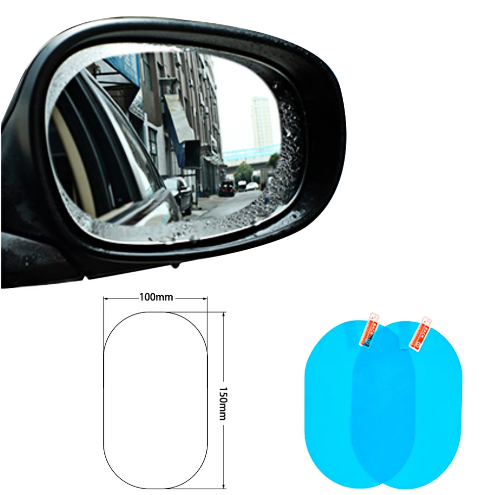 4pcs Rainproof Car Side Mirror Window Films Clear Waterproof Anti Fog Stickers