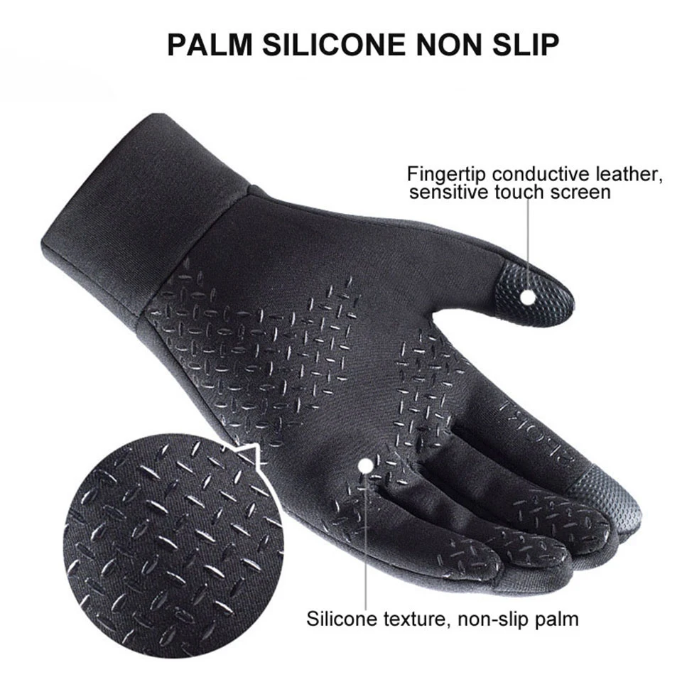 GTUBIKE Winter Warm Cycling Waterproof Gloves Windproof Sports Fishing Touchscreen Driving Motorcycle Ski Non-slip Gloves 3