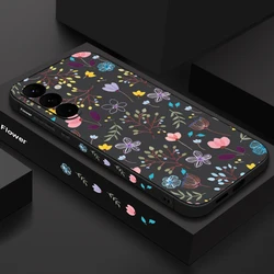 Floral Silicone Lanyard Phone Case with Flowers Design - Samsung A37 (A089 Black)