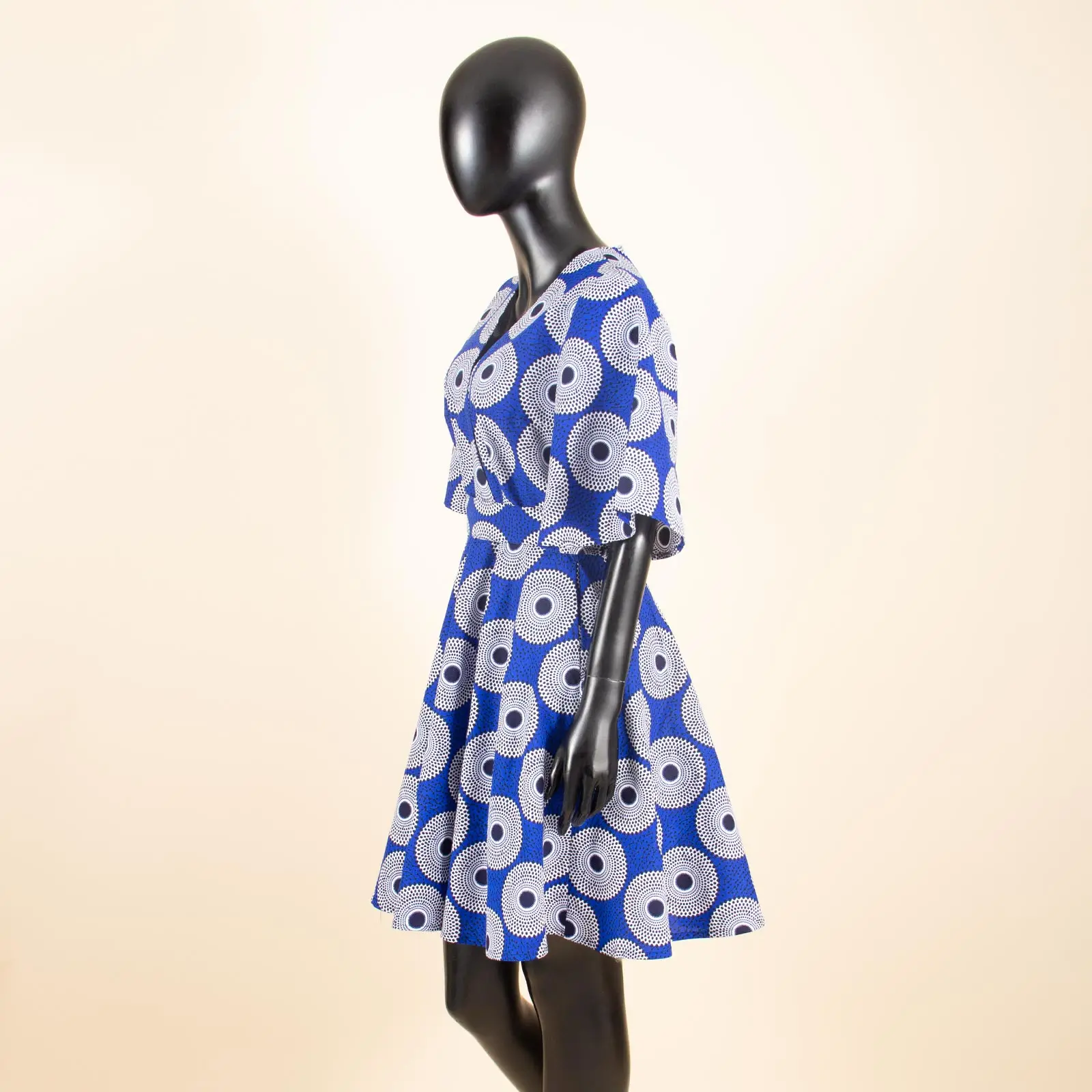 Robe Shift En Jean Avec Imprimé Africain Ankara - Taille 16 (UK), Neuf Avec Étiquettes