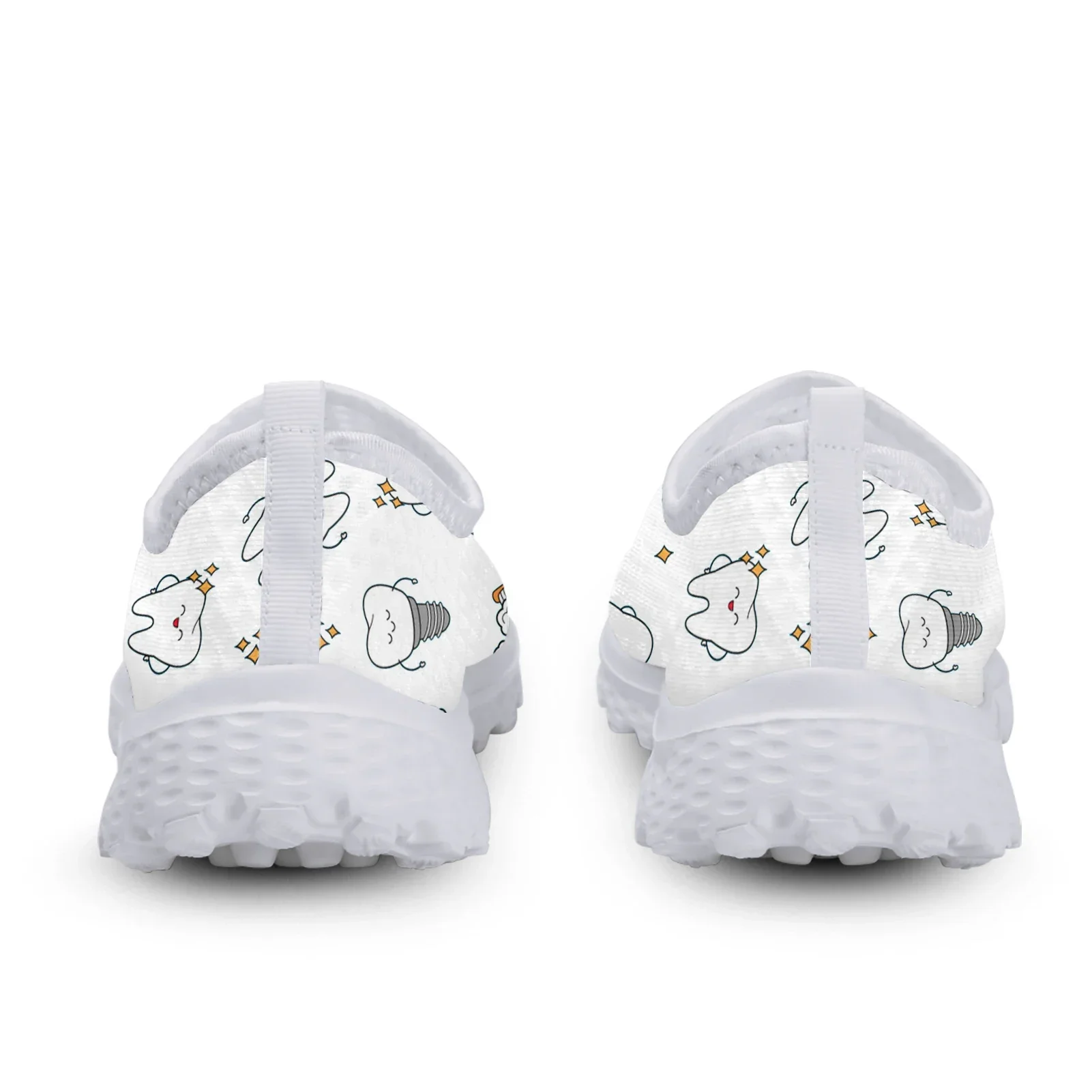 Fashion Dentist Cartoon Women Flat Shoes Tooth Cartoon Breathable Mesh Sneaker Femme Slip-on Loafers Beach Footwear